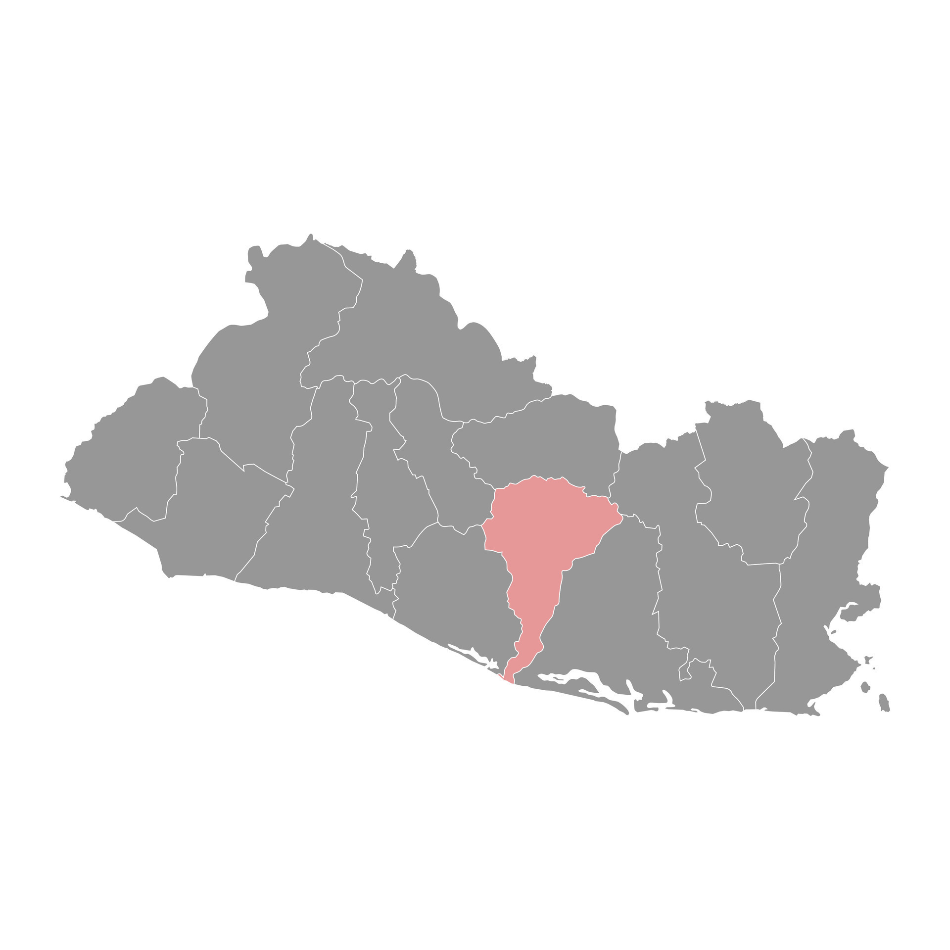 San Vicente department map, administrative division of El Salvador. 29489727 Vector Art at Vecteezy