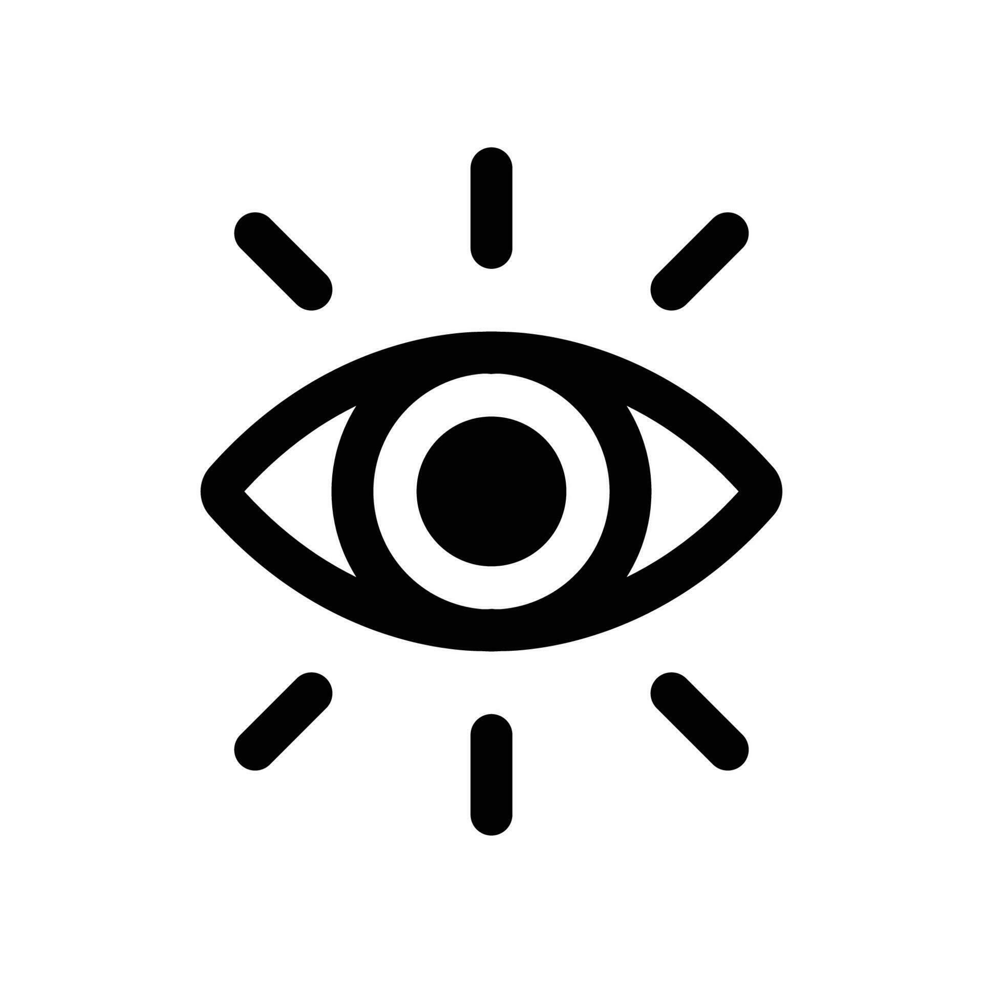 Eye icon. Eye ball for vision, idea, observation symbol. Lens, eye