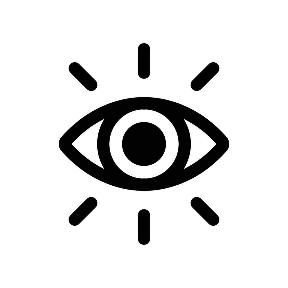 Eye icon. Eye ball for vision, idea, observation symbol. Lens, eye sight, optical, view concept. Modern style for web template. Vector illustration design.