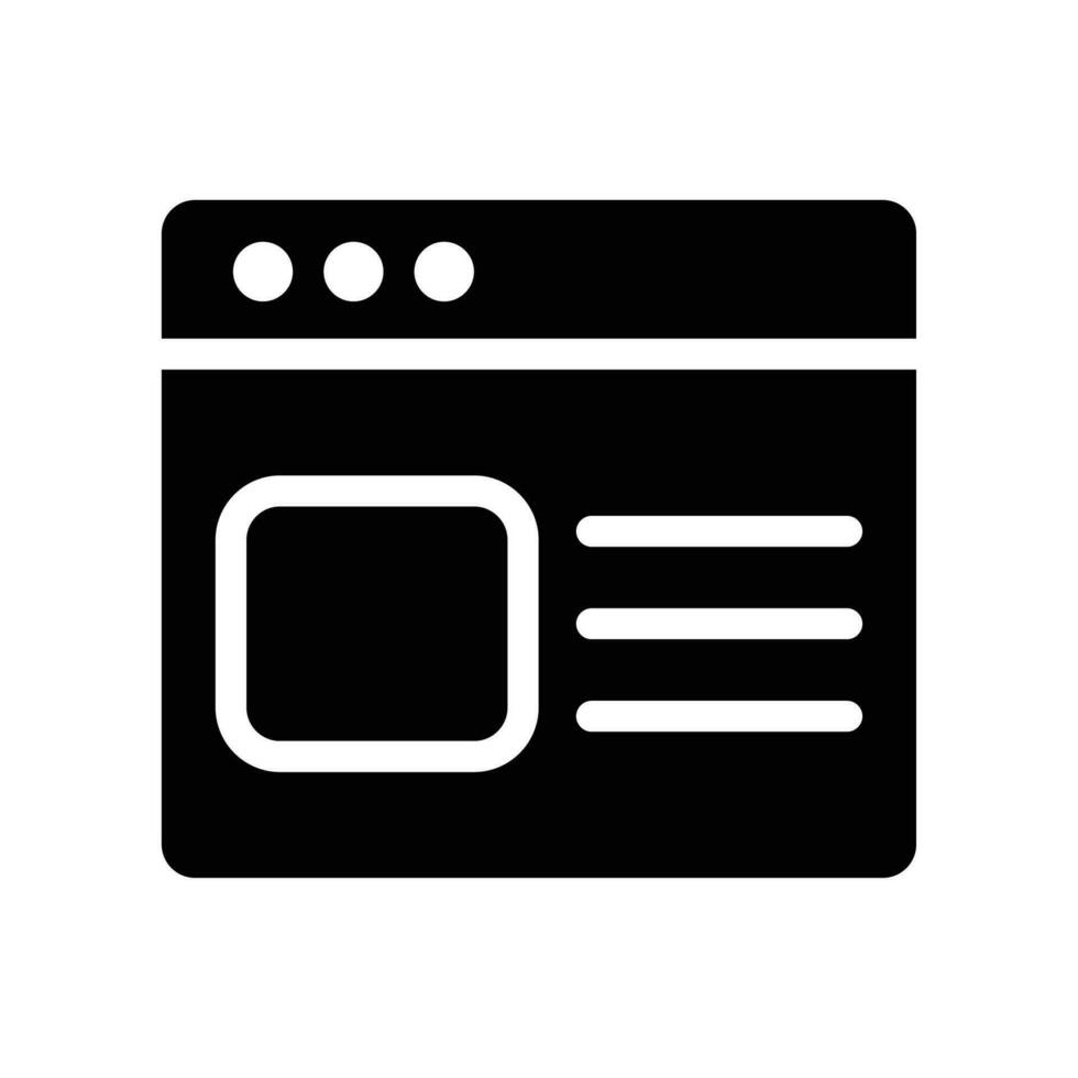 Window icon vector. Web browser, website, computer concept design. vector