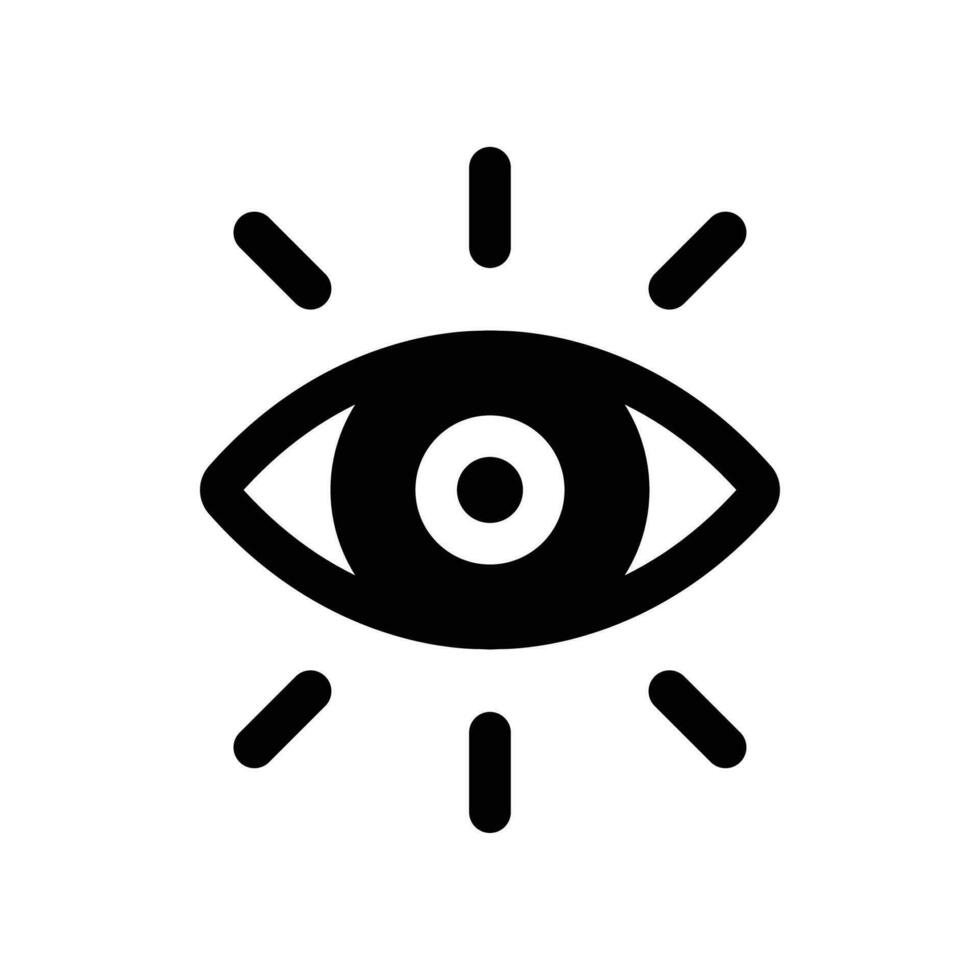 Eye icon. Eye ball for vision, idea, observation symbol. Lens, eye sight, optical, view concept. Modern style for web template. Vector illustration design.