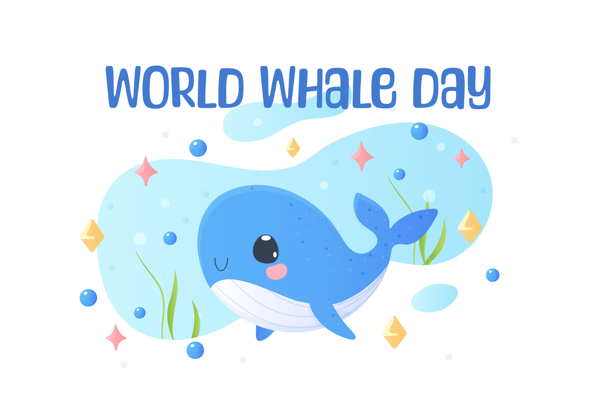 world whale day. Postcard, whale holding the earth. Tshirt print, baby