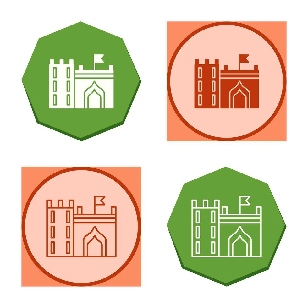 Castle with Flag Vector Icon
