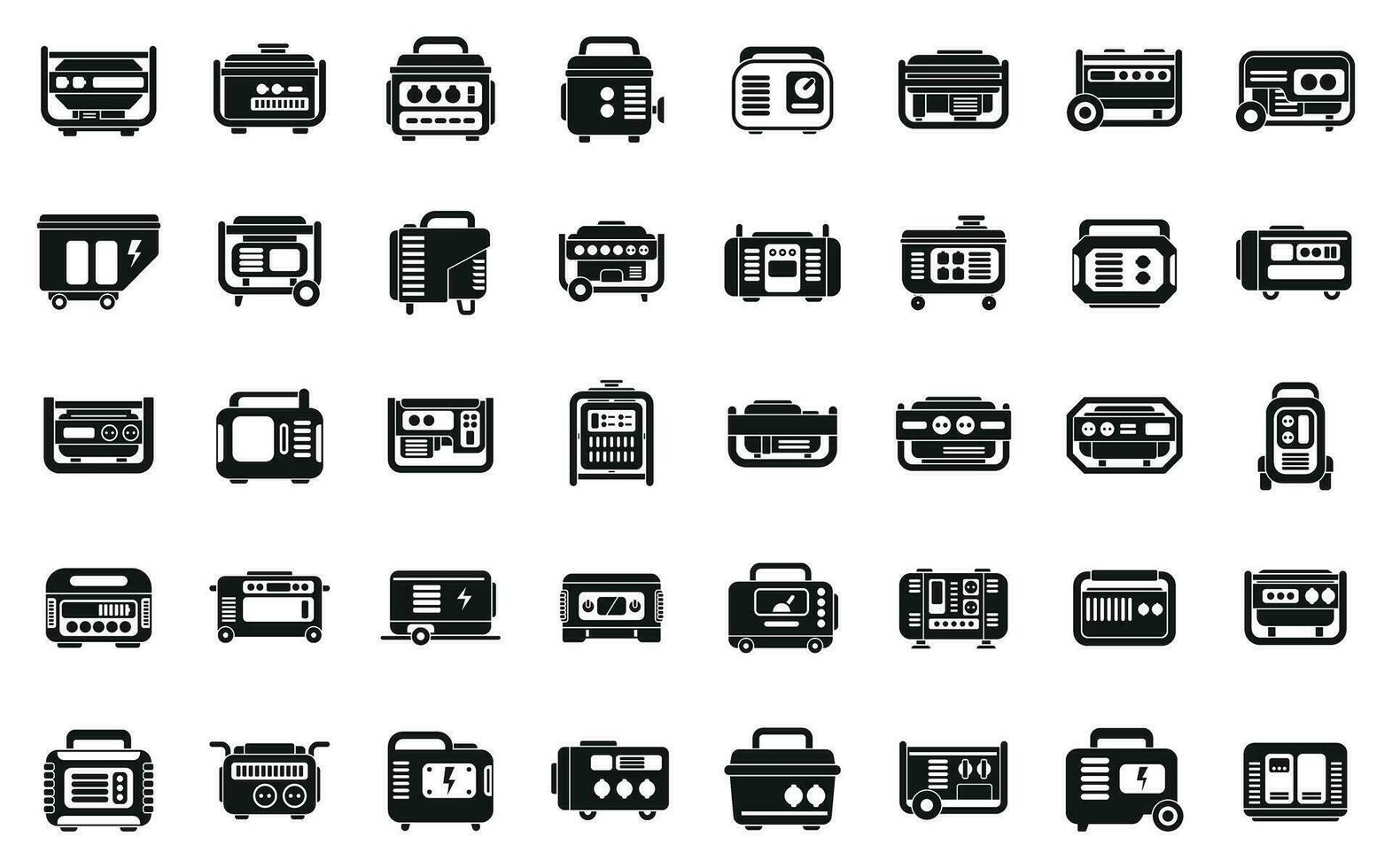 Power generator icons set simple vector. Electric engine vector