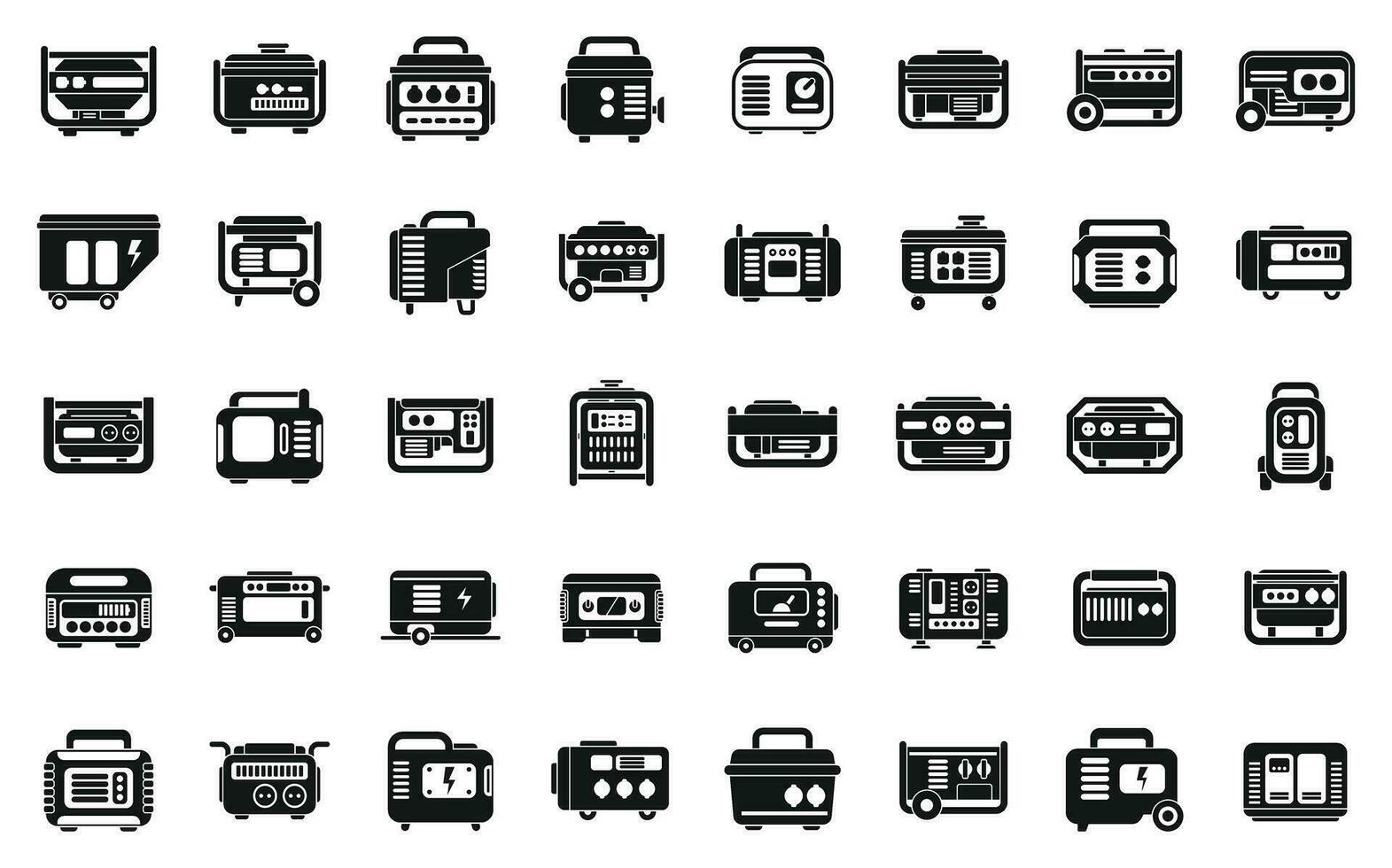 Power generator icons set simple vector. Electric engine vector