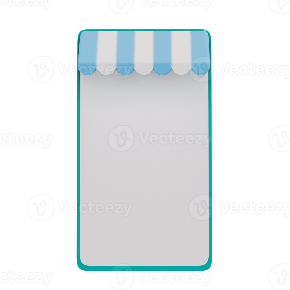 Online shop objects , mock up , 3D rendering on a transparent background png
