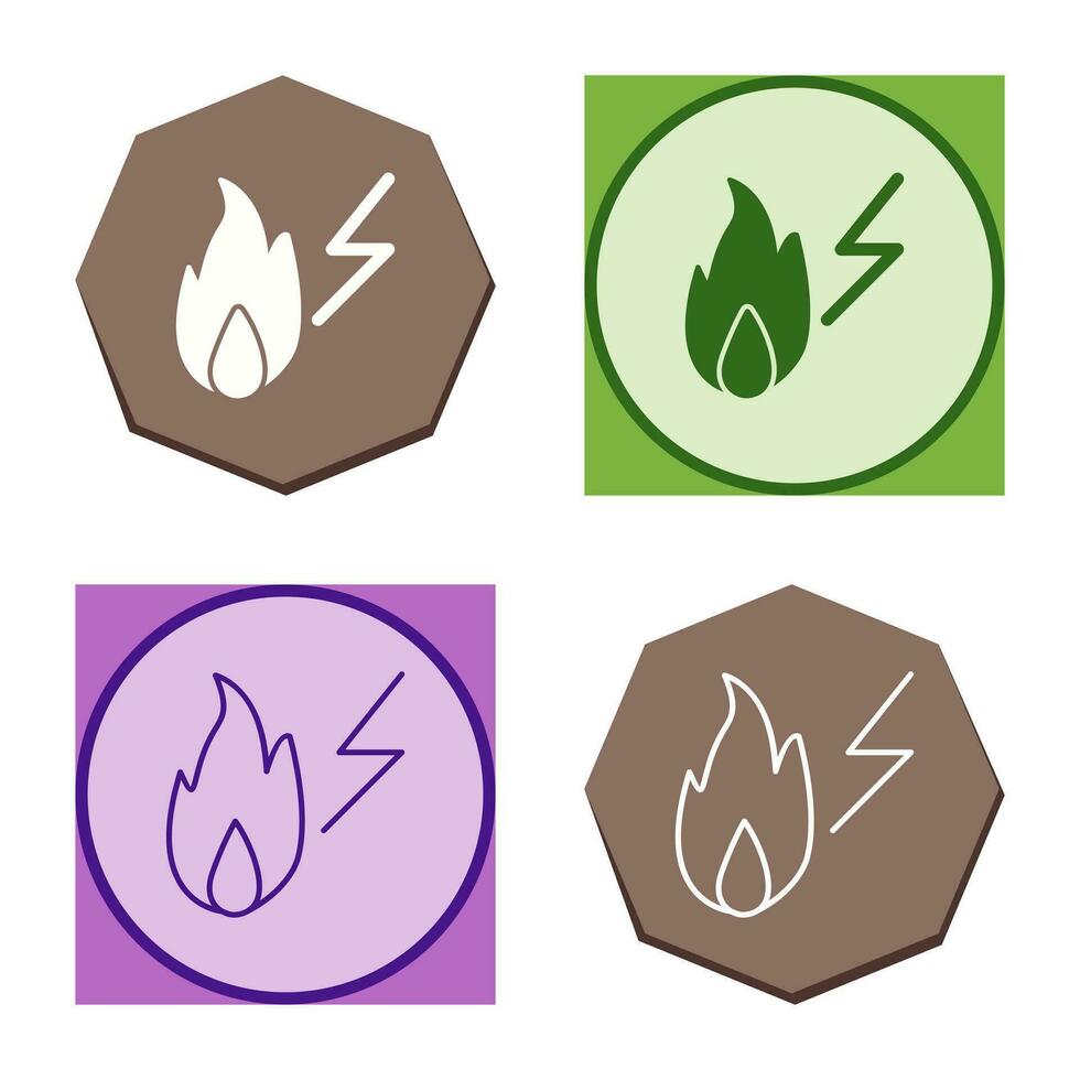 Unique Electricity Fire Vector Icon