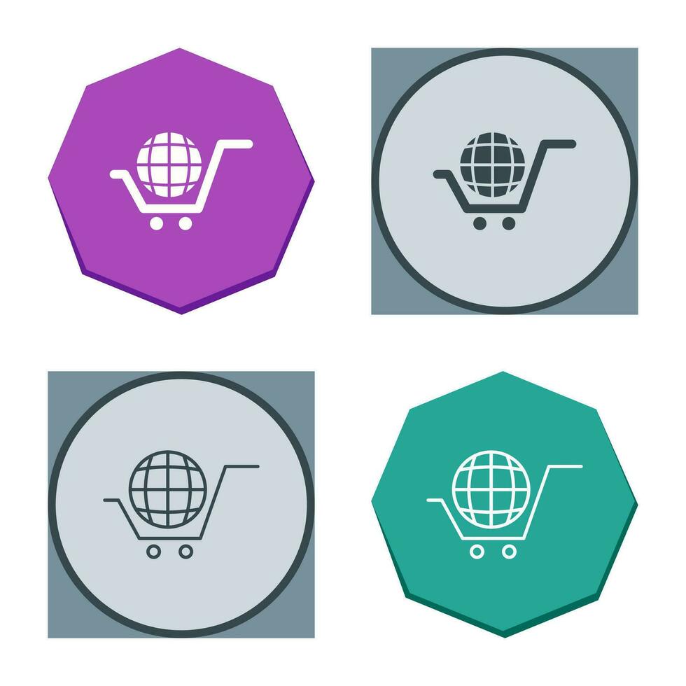 icono de vector de compras globales