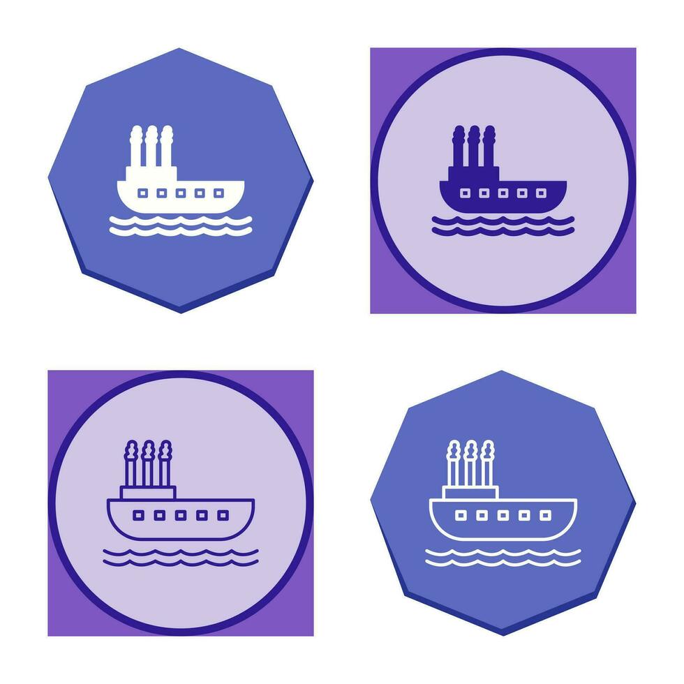 icono de vector de barco de vapor