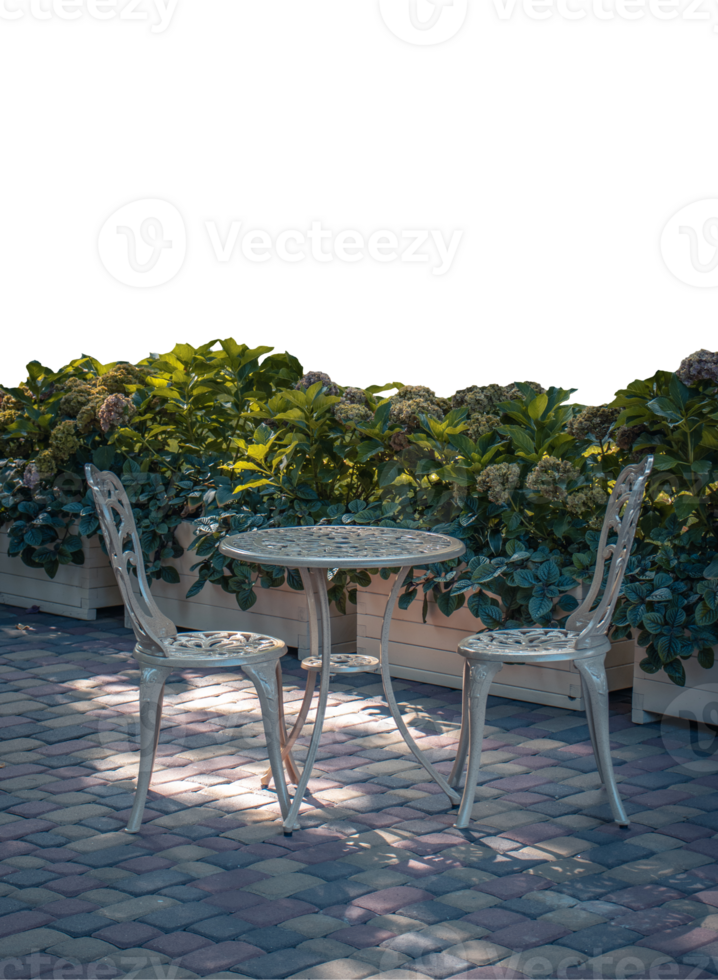 Cafe tables and benches without visitors concept photo. Quiet autumn