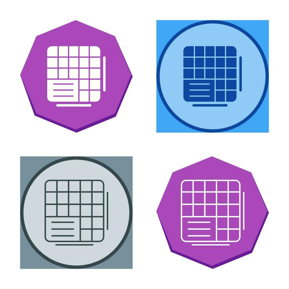 Table Data Vector Icon