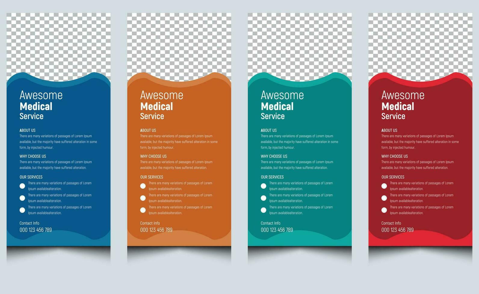 Simple abstract clean modern minimal unique creative company corporate business medical healthcare service rack card dl flyer template design. vector