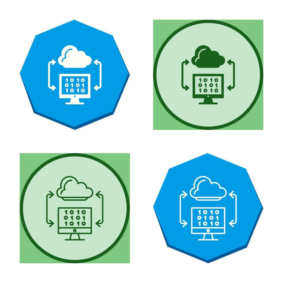 icono de vector de codificación de nube