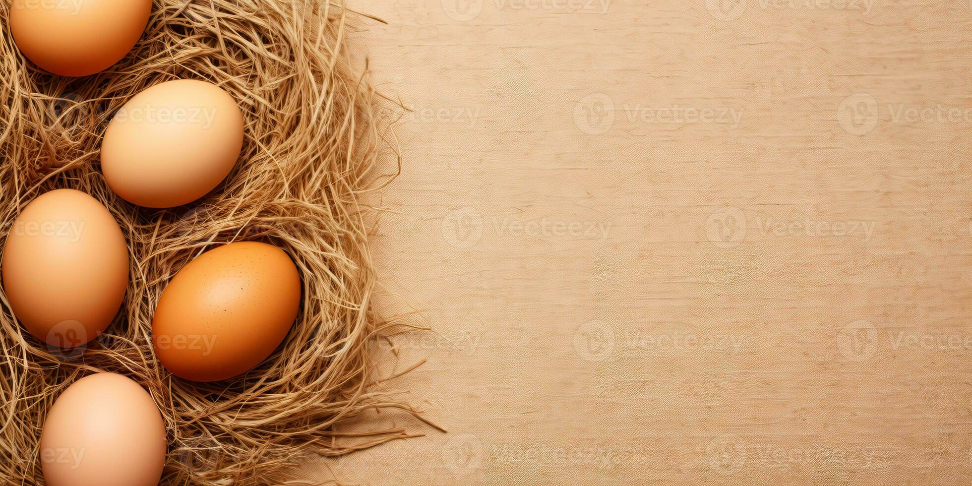 AI Generated. AI Generative. Eco organic chicken hen eggs template background mock up. Graphic Art photo