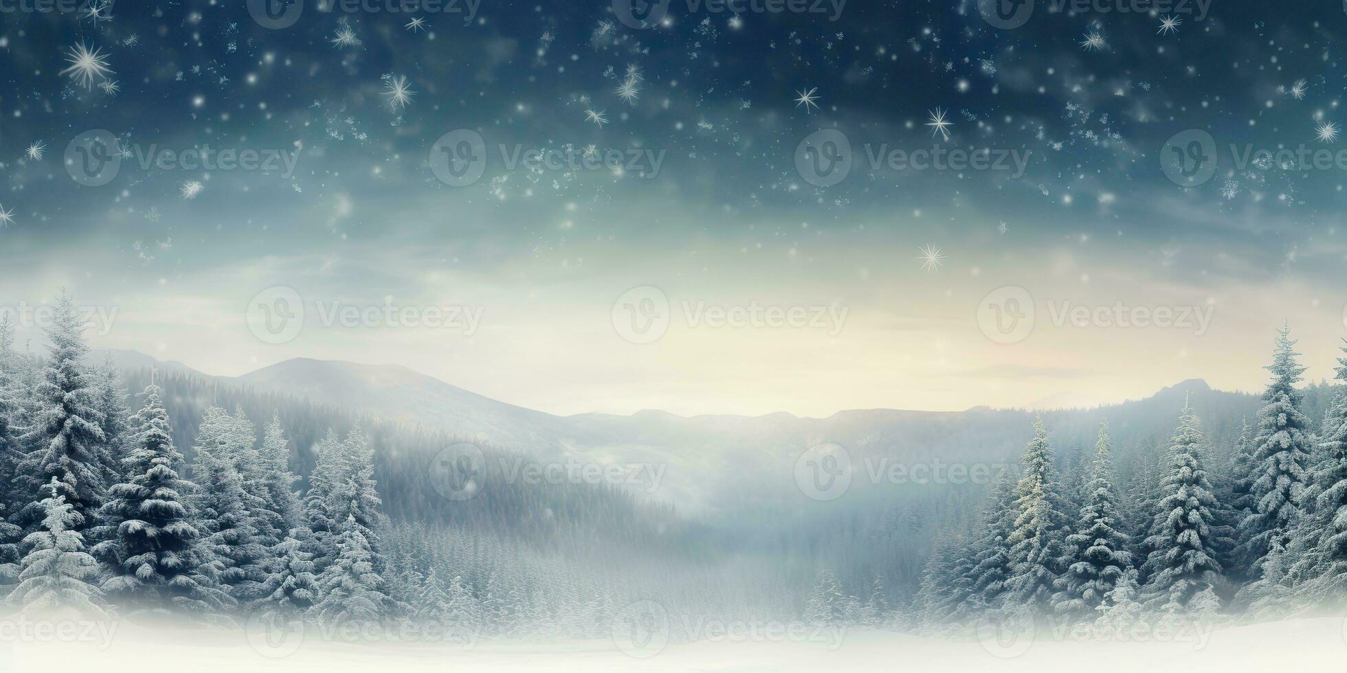 AI Generated. AI Generative. Merry christmas xmas new year winter holiday forest landscape. Graphic Art photo