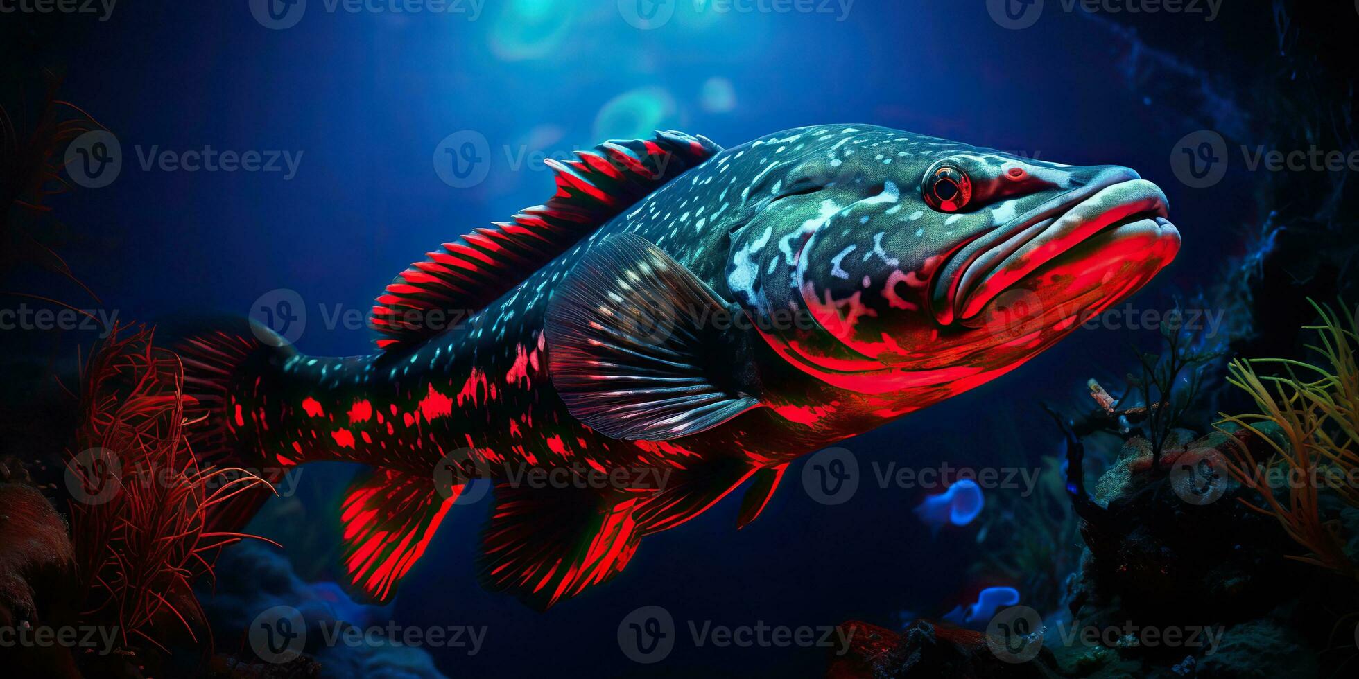 AI Generated. AI Generative. Realistic photo illustration of atlantic cod fish. Fishing underwater wild nautical world. Graphic Art