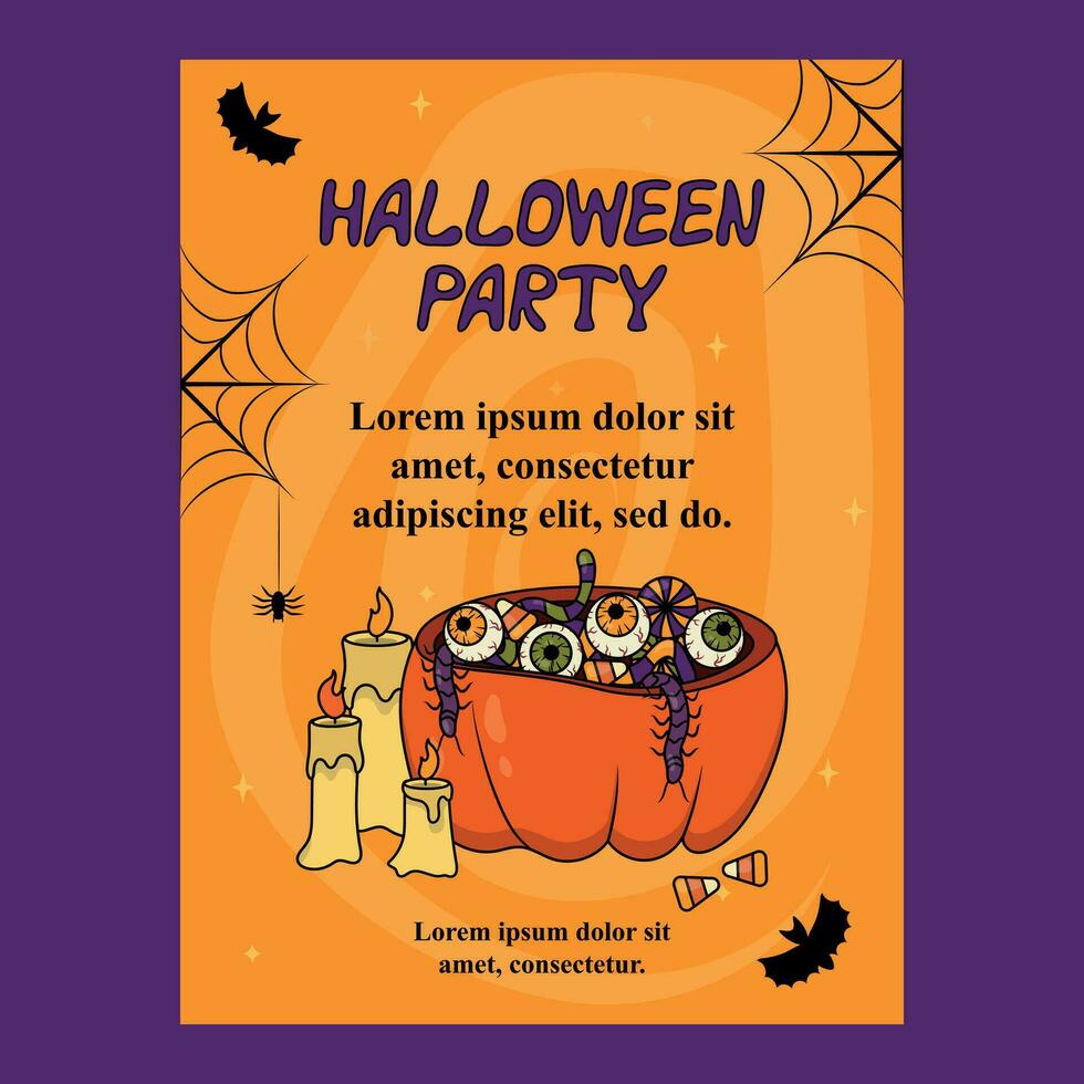 Cute Halloween flyer party invitation vector