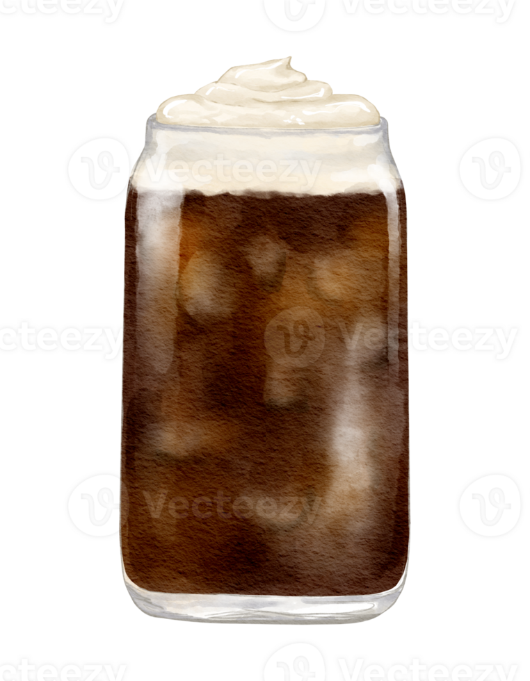 Watercolor salted cream cold brew  watercolor illustration isolated element png