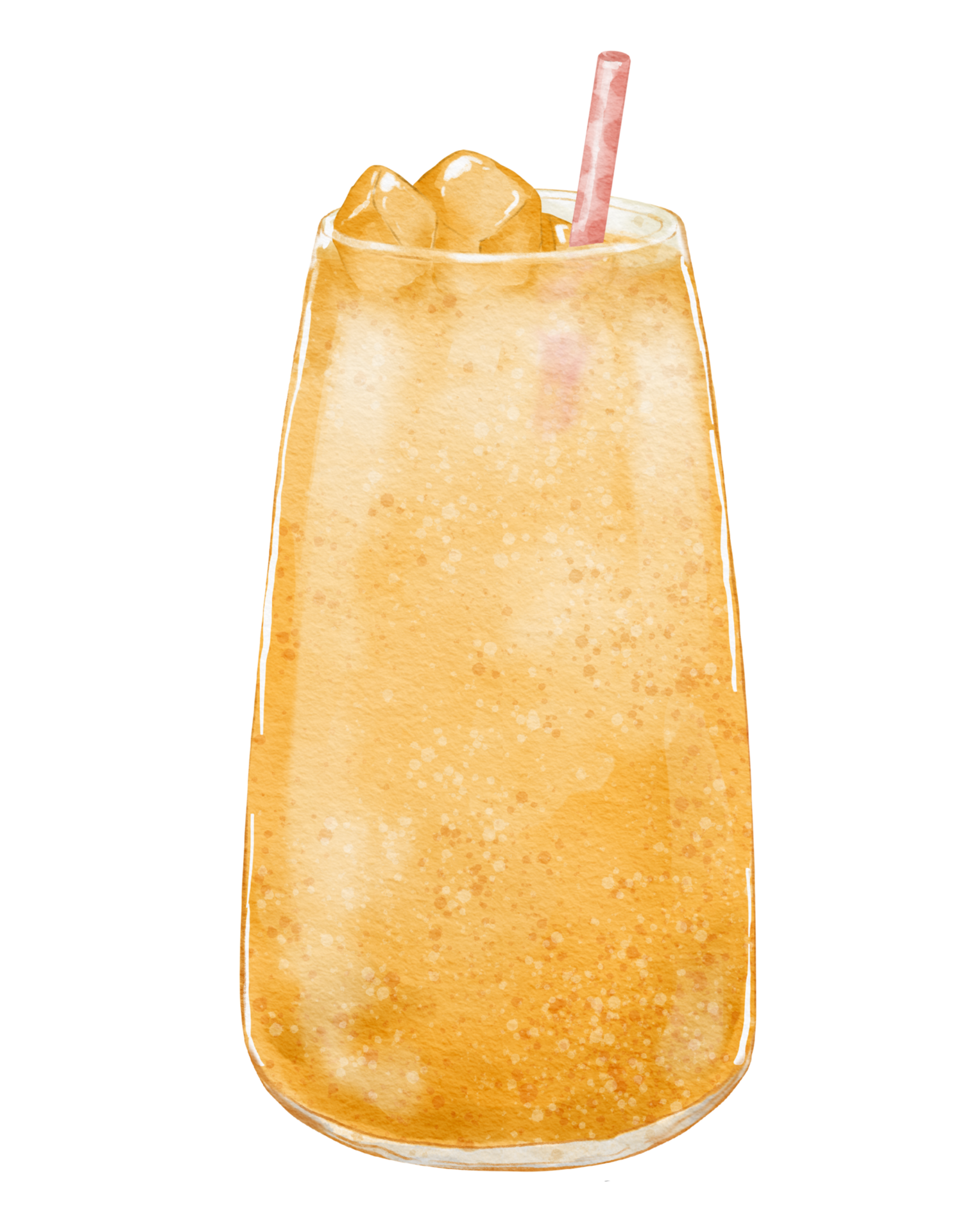 Watercolor mango smoothies watercolor illustration isolated element