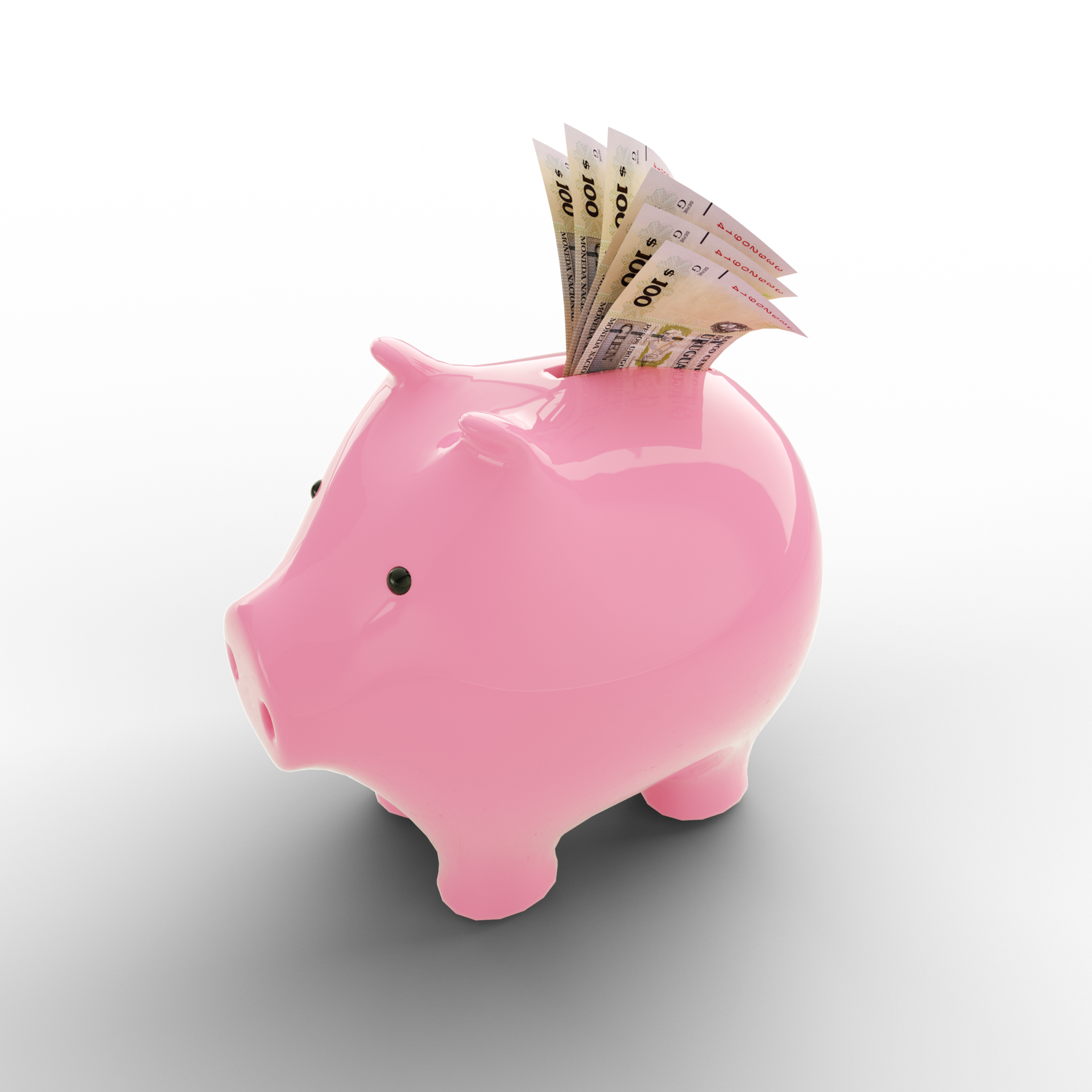 100 Uruguayan Peso Uruguayo Notes Inside Pink Piggy Bank Money In 100-uruguayan-peso-uruguayo-notes-inside-pink-piggy-bank-money-in