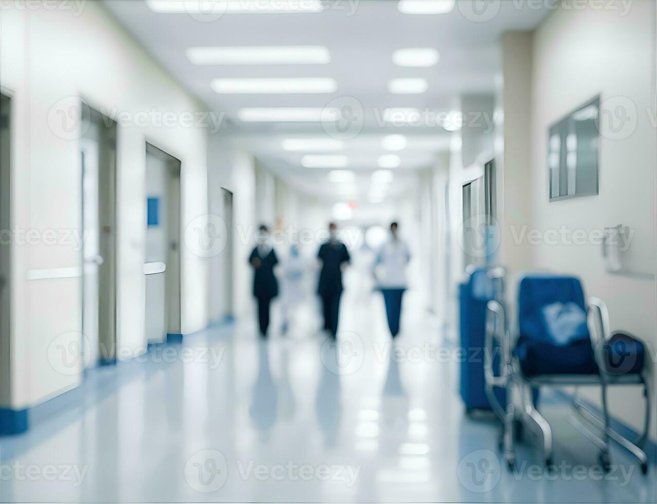 Hospital weekdays life, unfocused background. photo