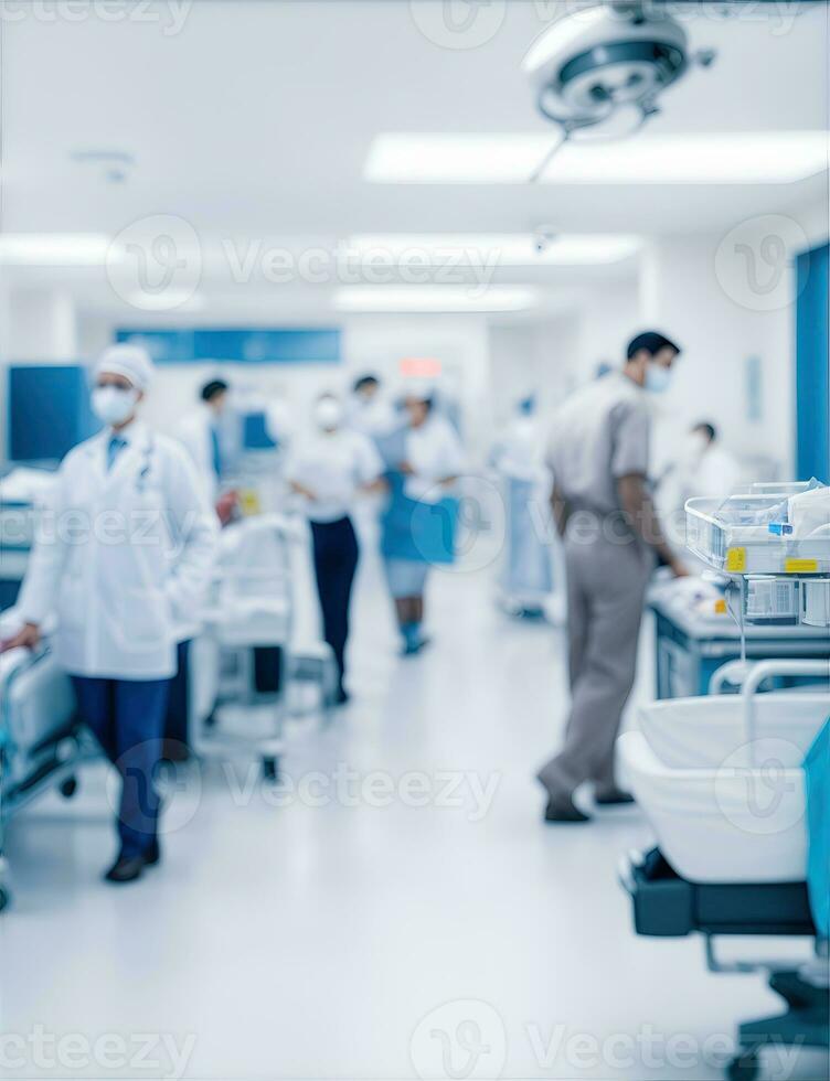 Hospital weekdays life, unfocused background. photo