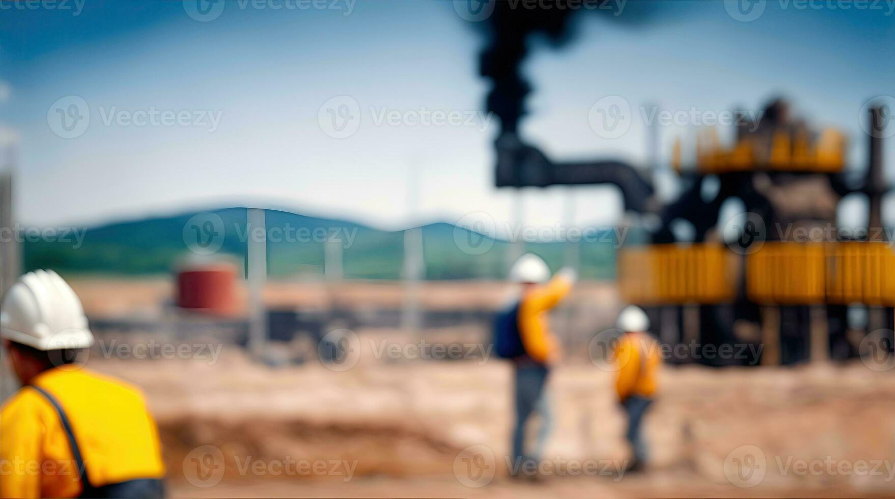 trabajador industrial cantera abierto mío. en antecedentes borroso cargando foto