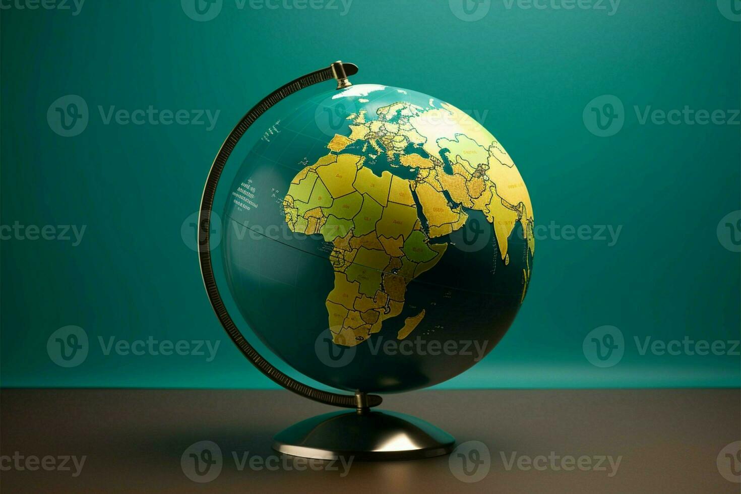 Planet safeguard. Isolated globe on green signifies dedicated Earth preservation AI Generated photo