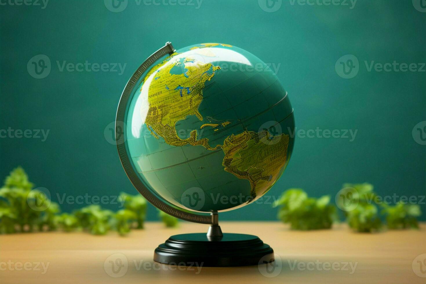 Green globe on isolated background, Earth Day, conservation, and environmental concept AI Generated photo