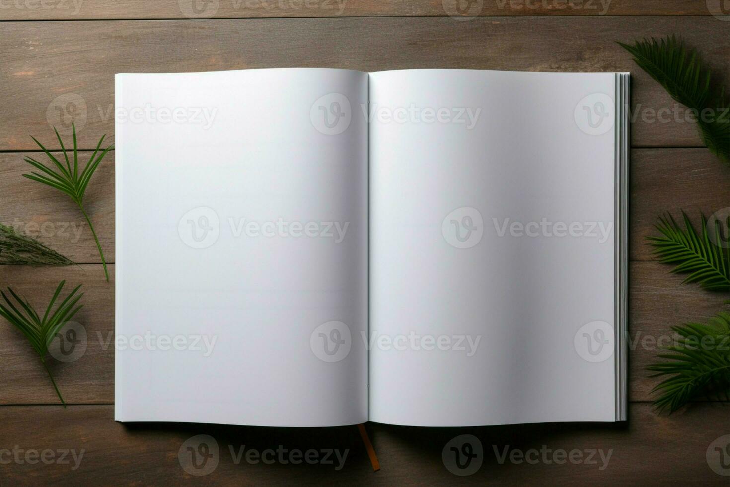 Inside view Blank white brochure mockup for stunning booklet presentations AI Generated photo