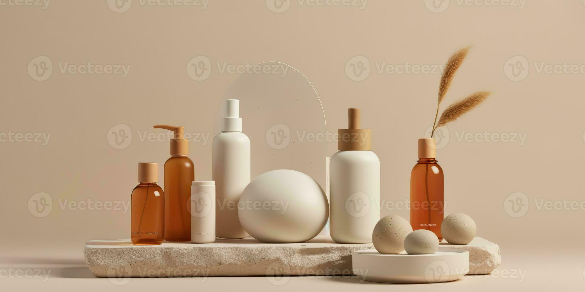 AI Generated. AI Generative. Spa skin care cosmetology beauty bottle container product mockup background. Graphic Art photo