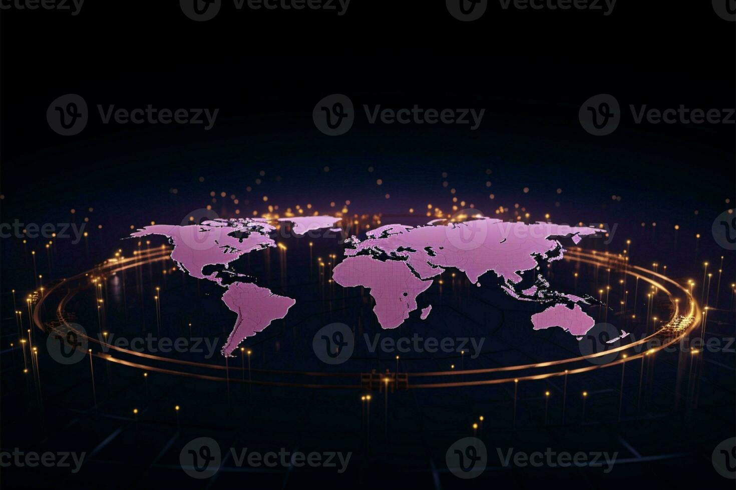 Modern visualization. 3D world map creates backdrop for tech centric themes AI Generated photo