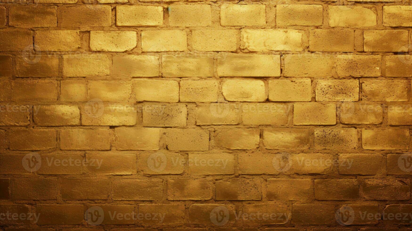 Golden brick wall with ample copy space, elegant and luxurious backdrop photo