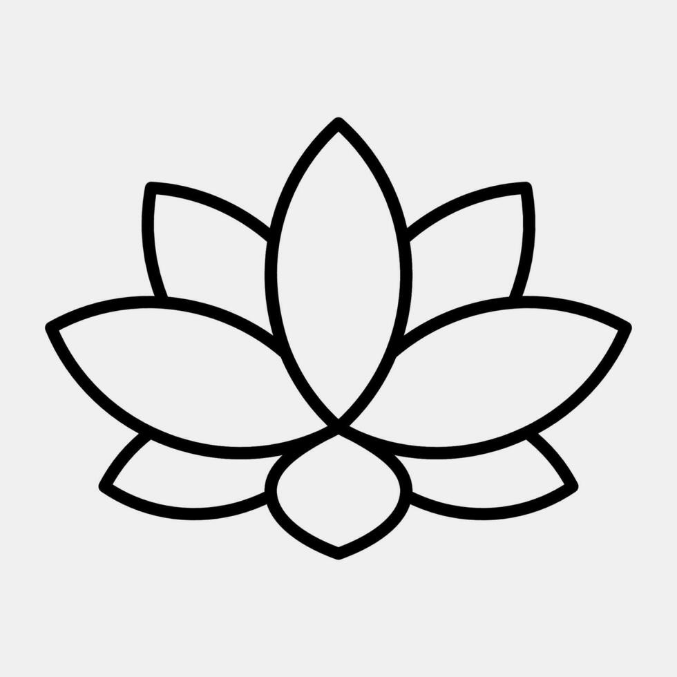 Icon lotus. Diwali celebration elements. Icons in line style. Good for prints, posters, logo, decoration, infographics, etc. vector