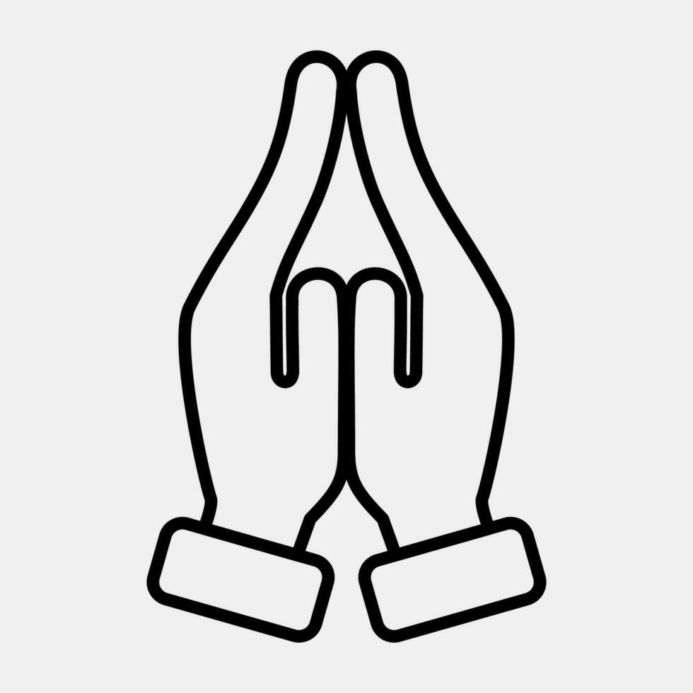 Icon pray. Diwali celebration elements. Icons in line style. Good for prints, posters, logo, decoration, infographics, etc. vector