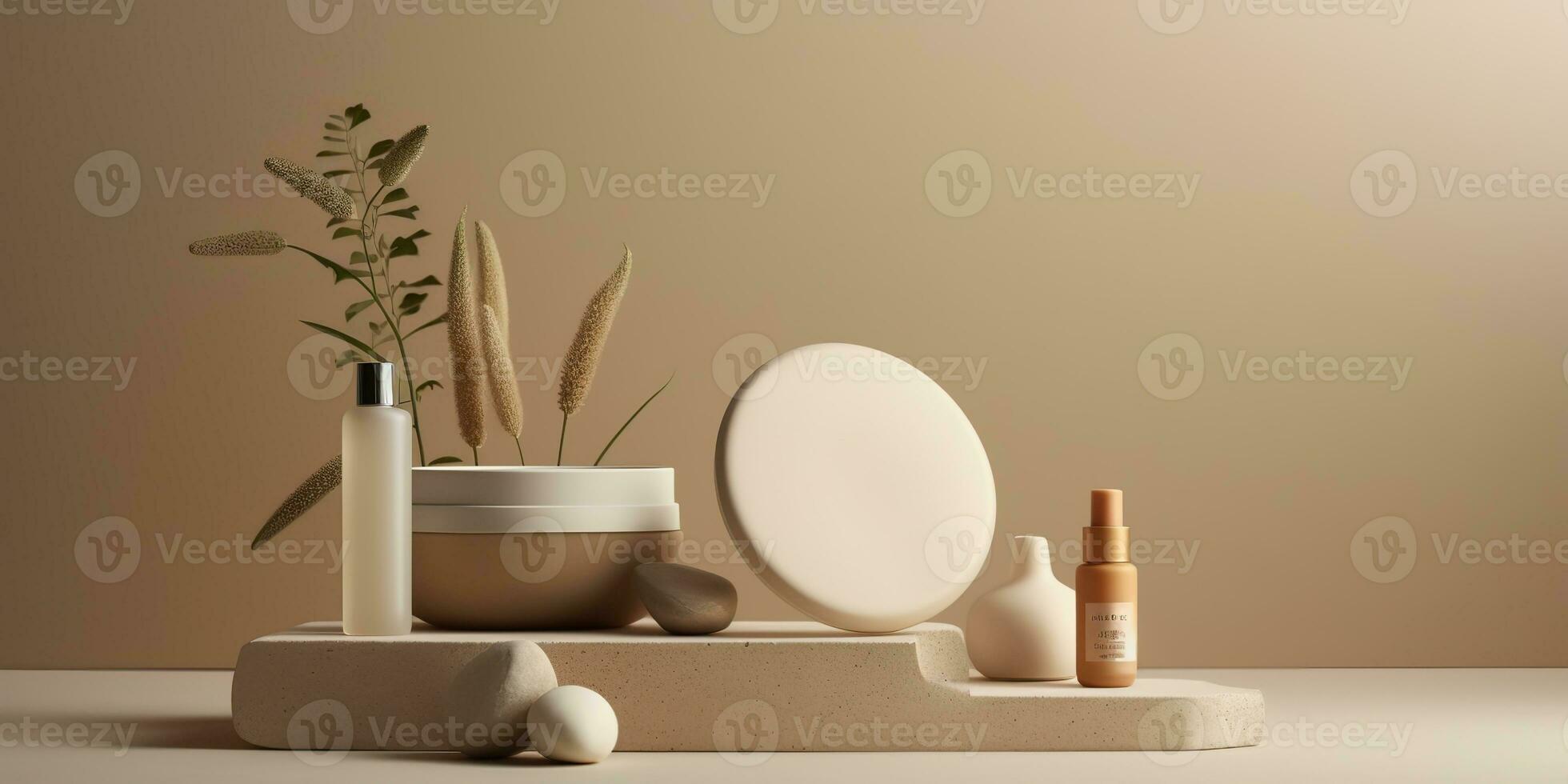 AI Generated. AI Generative. Spa skin care cosmetology beauty bottle container product mockup background. Graphic Art photo