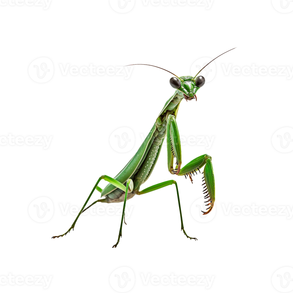 Green mantis isolated on transparent background, created with generative AI png