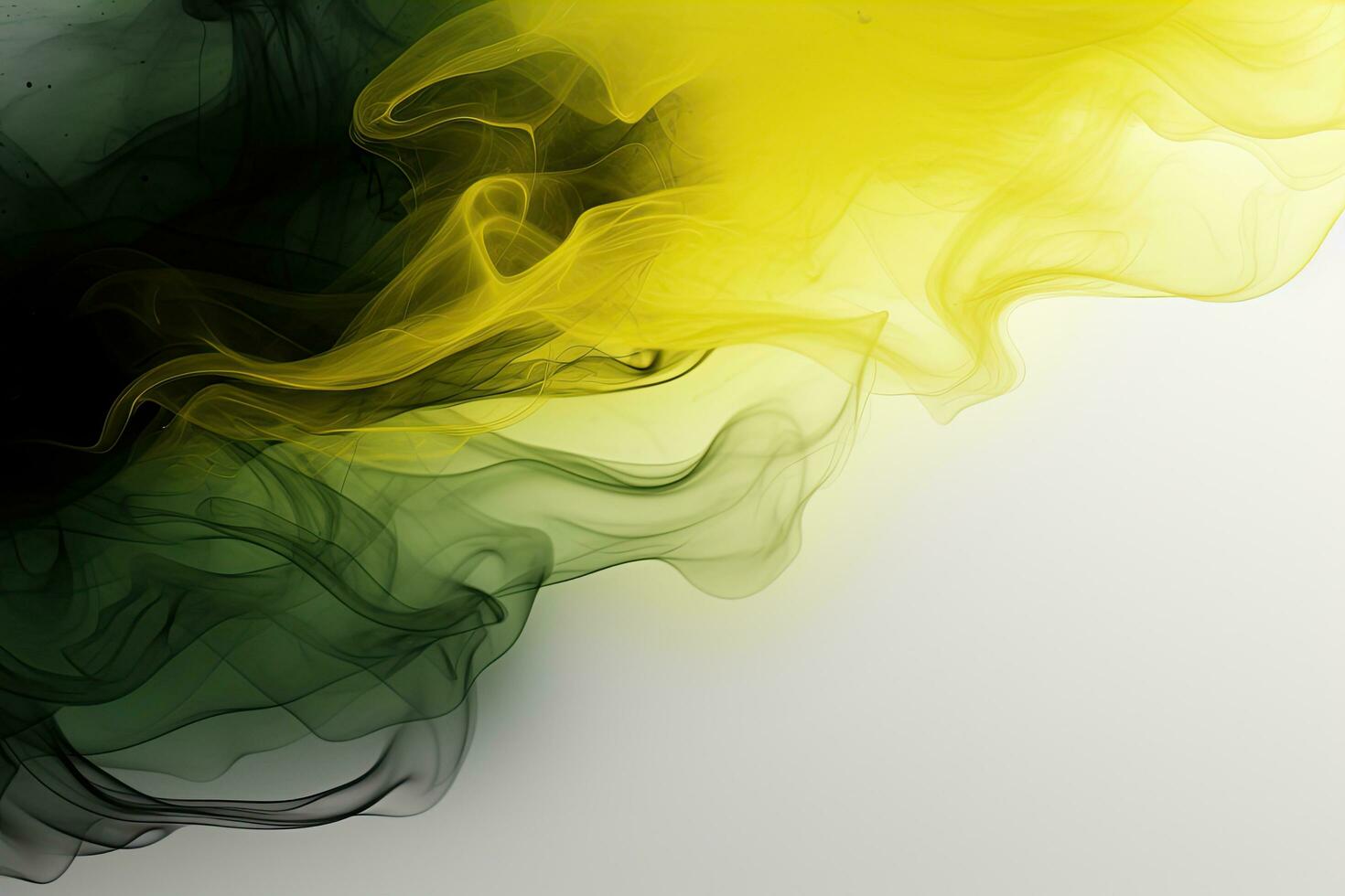 Modern background with smoke effect, color mixing, yellow and green. Generative AI photo