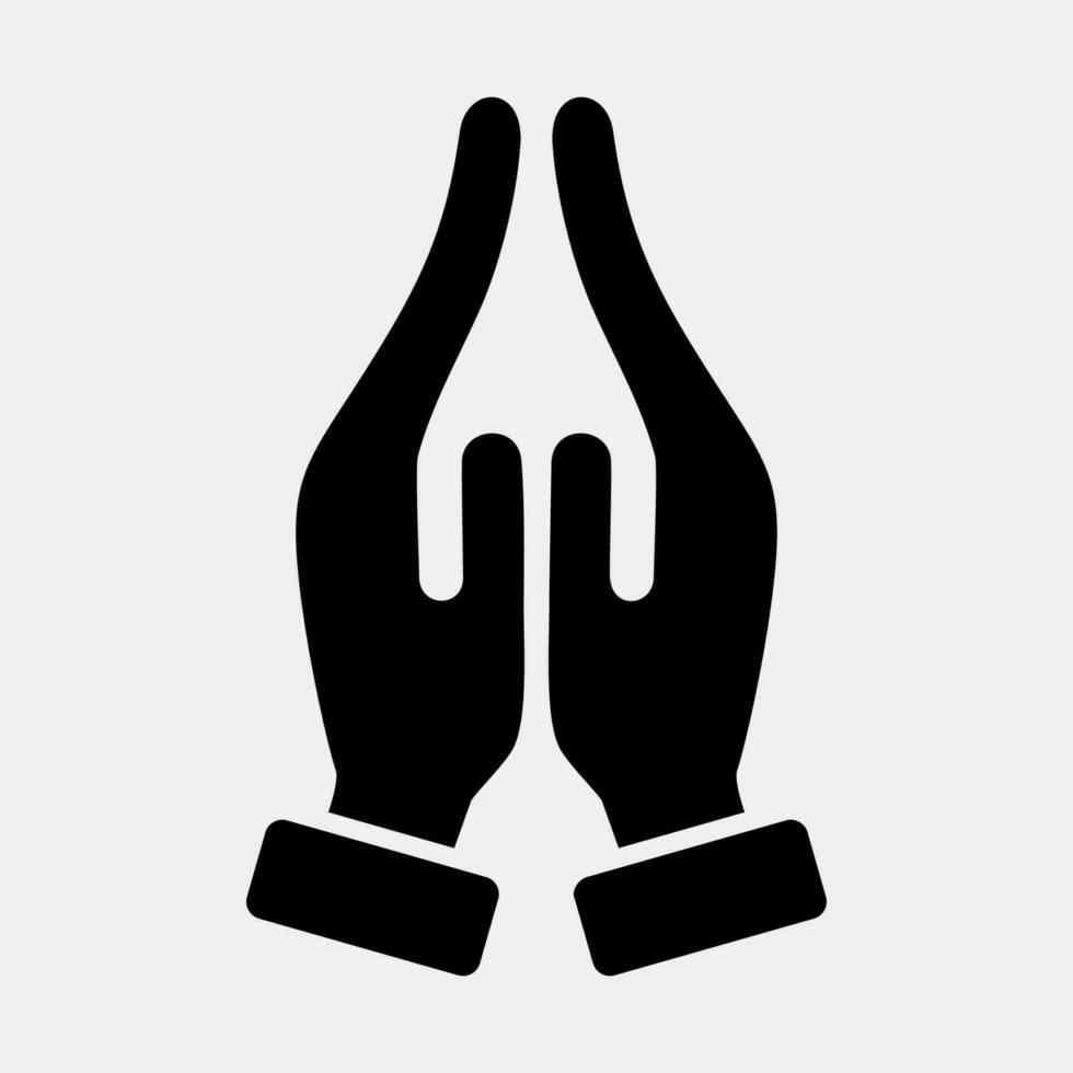 Icon pray. Diwali celebration elements. Icons in glyph style. Good for prints, posters, logo, decoration, infographics, etc. vector