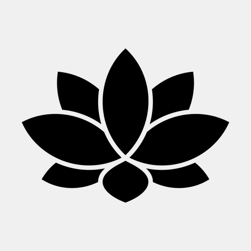 Icon lotus. Diwali celebration elements. Icons in glyph style. Good for prints, posters, logo, decoration, infographics, etc. vector