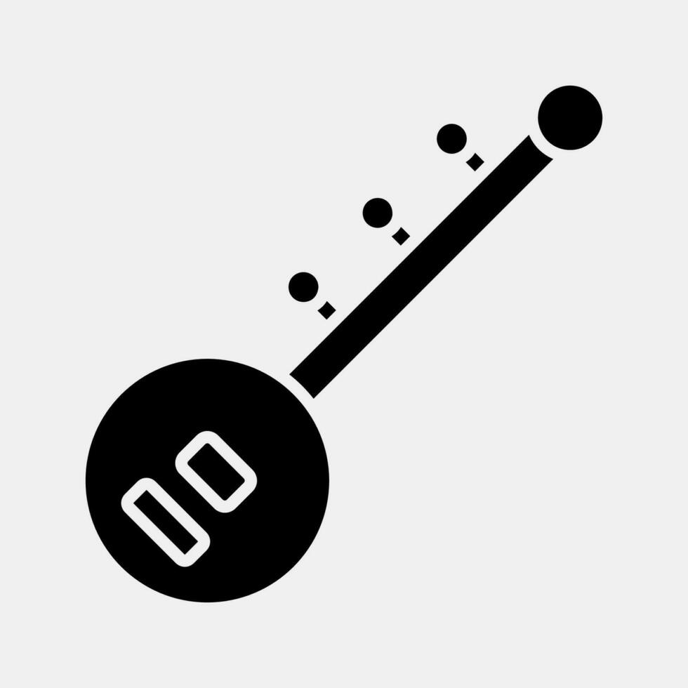 Icon sitar. Diwali celebration elements. Icons in glyph style. Good for prints, posters, logo, decoration, infographics, etc. vector