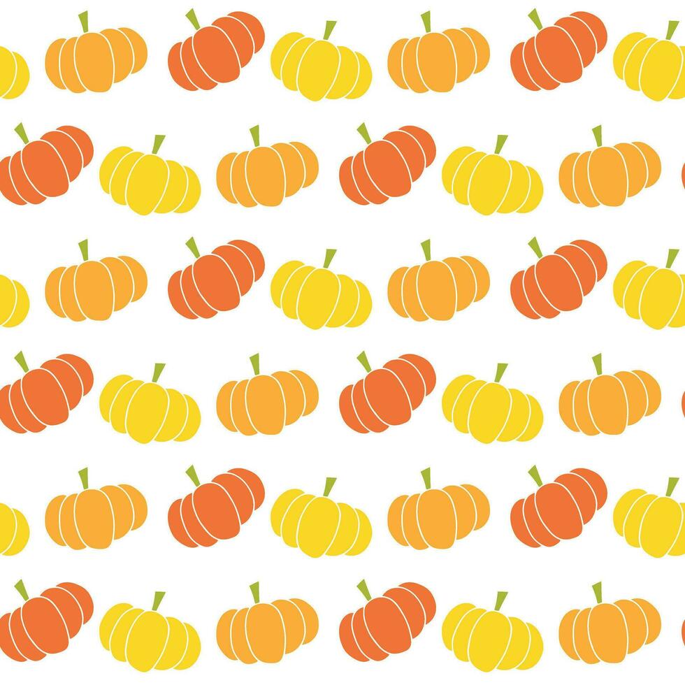 Autumn seamless pattern with colorful pumpkins. Thanksgiving design. Vector illustration