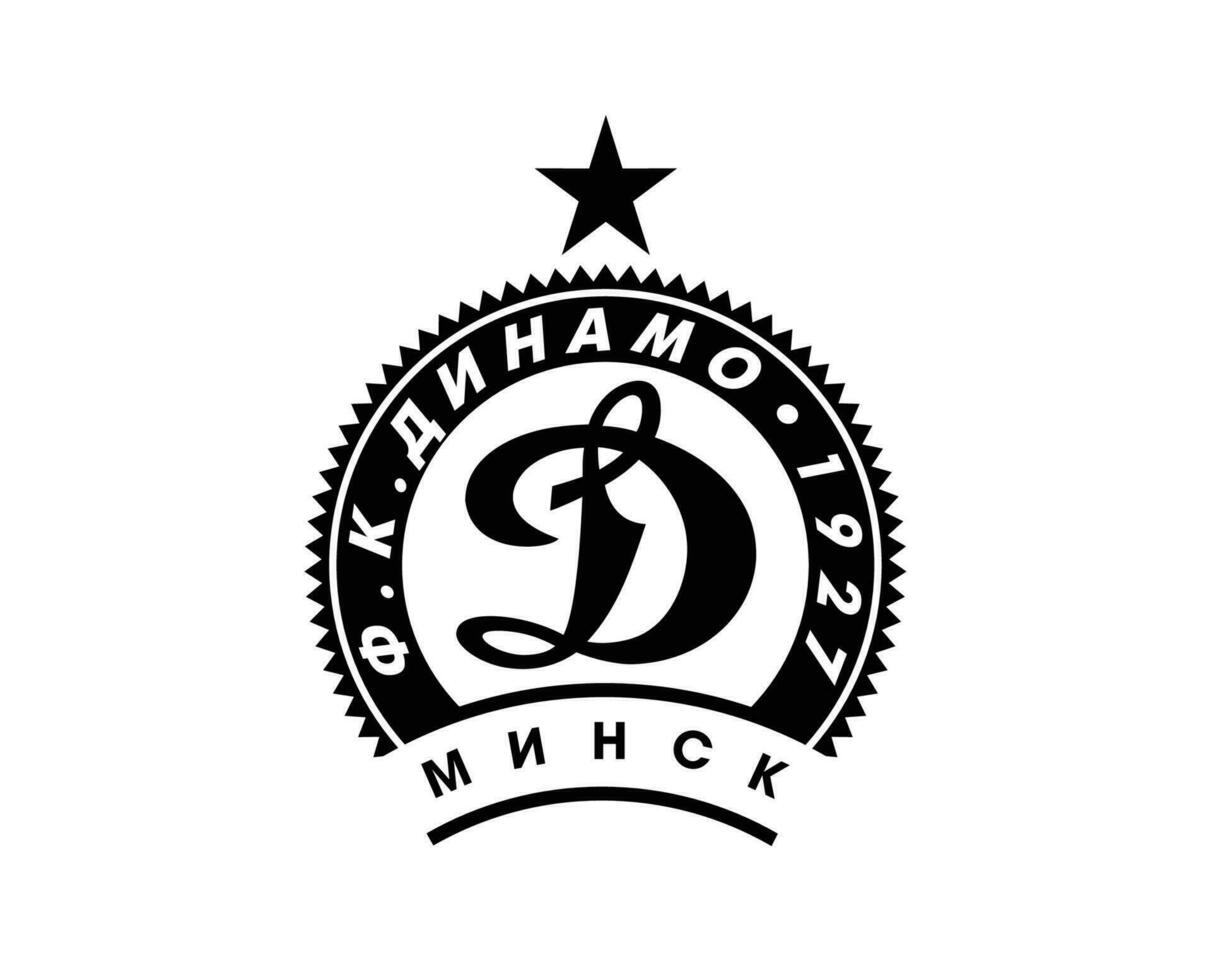 fk dinamo minsk club logo símbolo negro bielorrusia liga fútbol americano resumen diseño vector ilustración