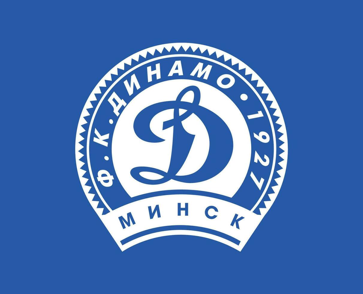 FK Dynamo Minsk Club Symbol Logo Belarus League Football Abstract Design Vector Illustration With Blue Background