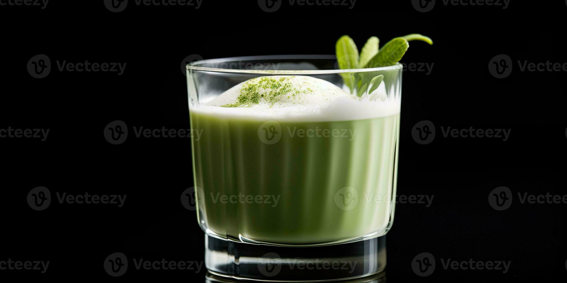 AI Generated. AI Generative. Japanese asian food cup matcha latte art on simple background. Graphic Art photo