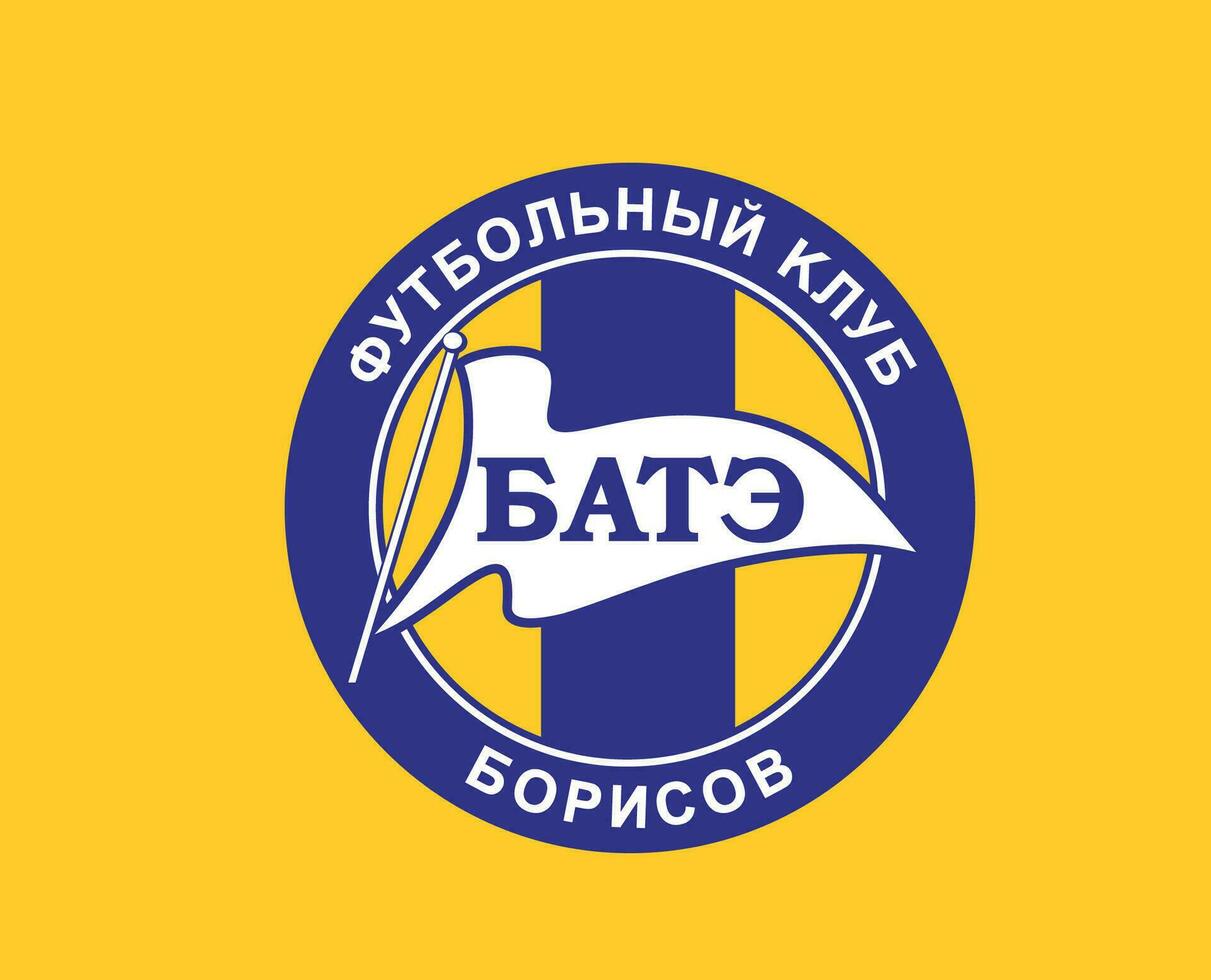 solución alcalina borisov club logo símbolo bielorrusia liga fútbol americano resumen diseño vector ilustración con amarillo antecedentes