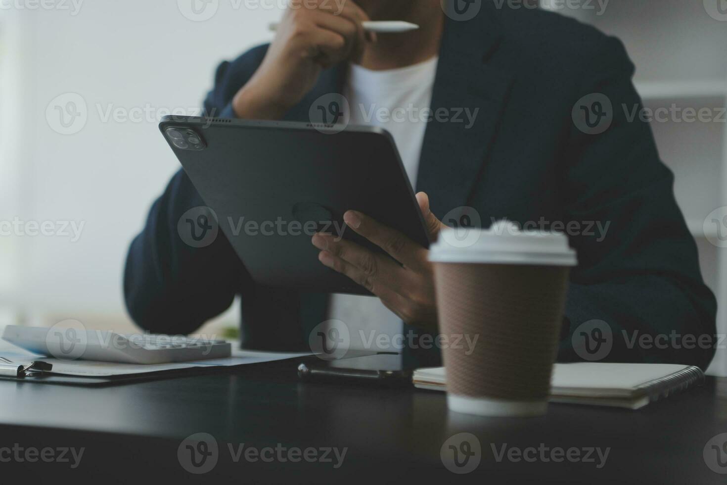 Business Documents, Auditor businesswoman checking searching document legal prepare paperwork or report for analysis TAX time,accountant Documents data contract partner deal in workplace office photo