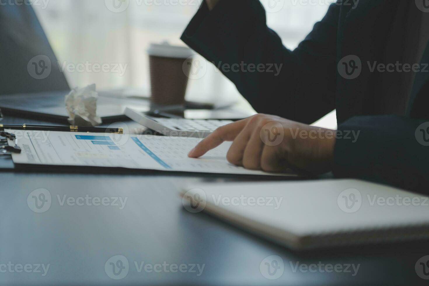 Business Documents, Auditor businesswoman checking searching document legal prepare paperwork or report for analysis TAX time,accountant Documents data contract partner deal in workplace office photo