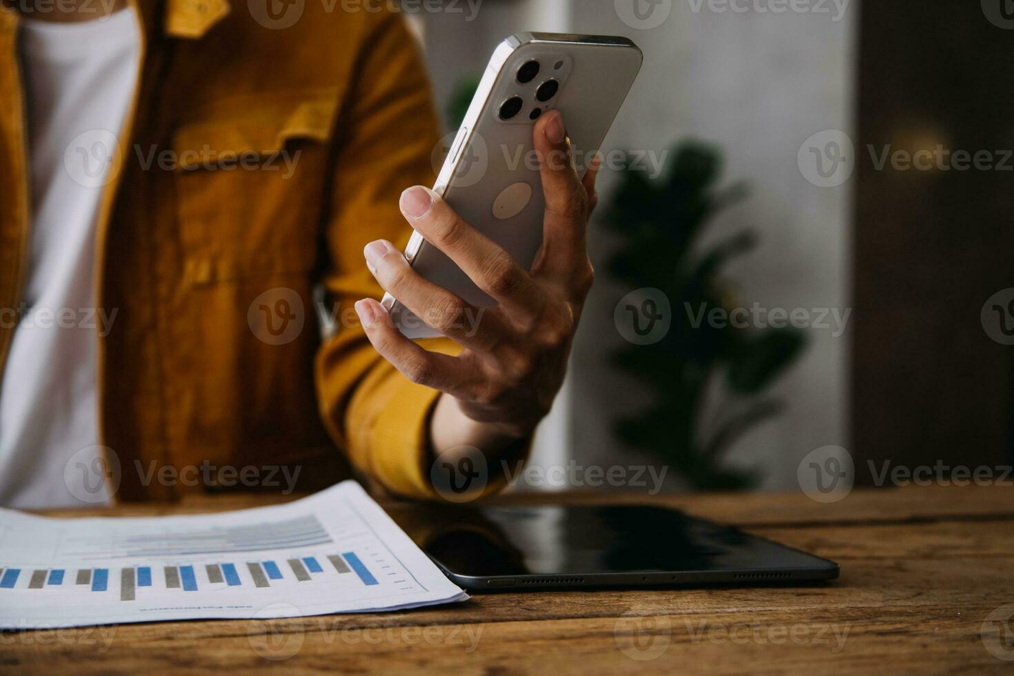 Business Man Financial Inspector and Secretary Making Report, Calculating or Checking Balance. Internal Revenue Service Inspector Checking Document Audit Concept photo