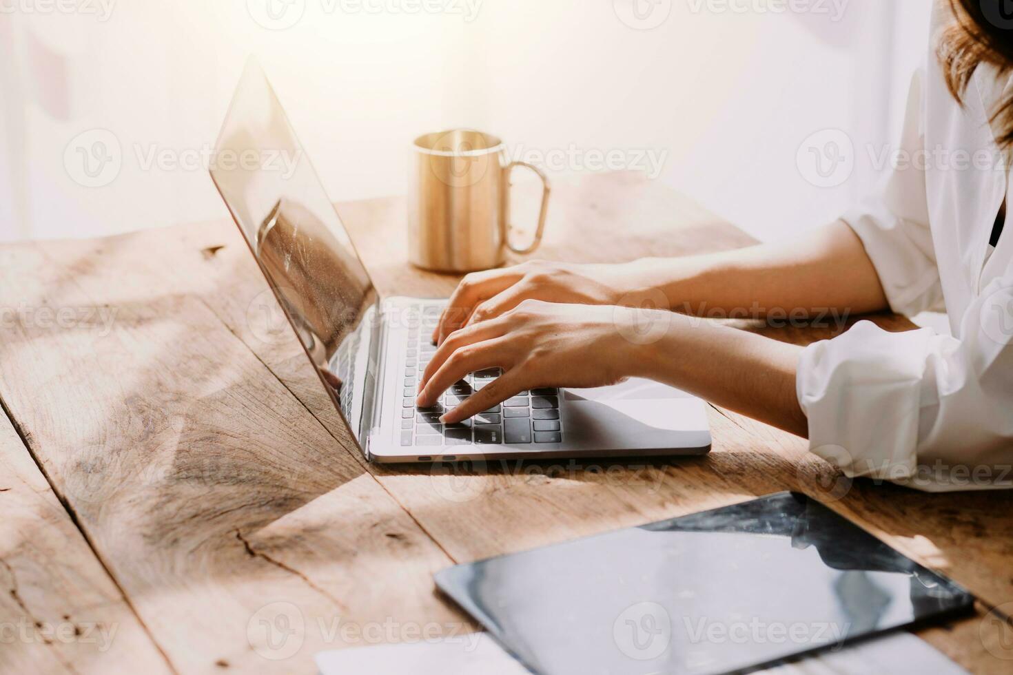 Business Man Financial Inspector and Secretary Making Report, Calculating or Checking Balance. Internal Revenue Service Inspector Checking Document Audit Concept photo